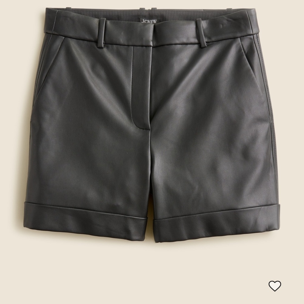 J. Crew Women's Black faux  Leather Shorts size 6.